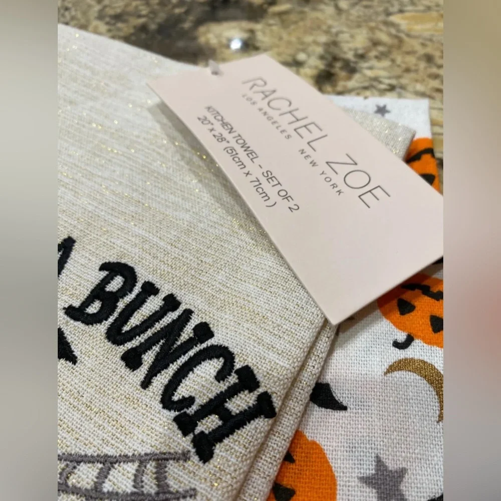 Rachel Zoe Witch and Hocus Pocus Kitchen Towel Bundle Brand New
